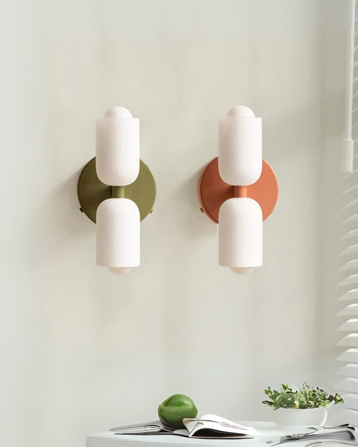 Wandlamp met Dubbele Glazen Kappen voor Slaapkamer en Woonkamer - E27 Wandverlichting