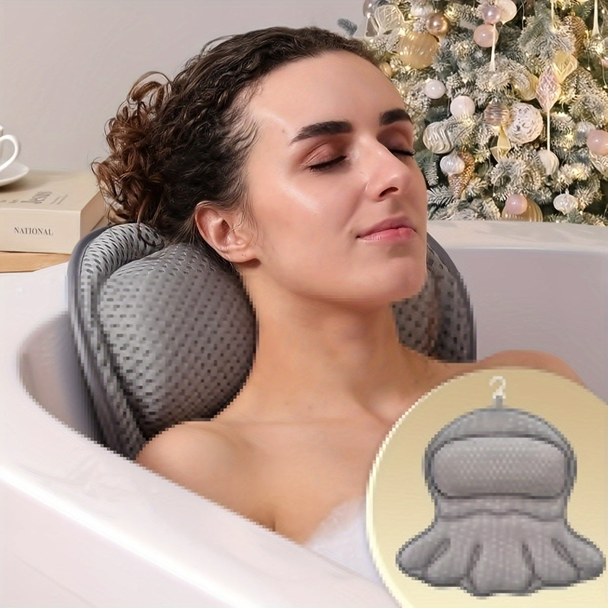 Ergonomisch Badkussen met Neksteun en Rugondersteuning - 4D-Mesh Ademend