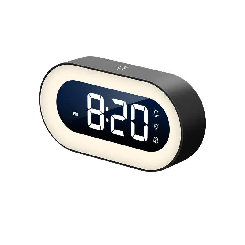 Digitale LED Wekker Nachtlamp Muziekalarm Snoozefunctie Dimbaar Slaapkamer Bureau Kinderkamer Klok Nachtlicht
