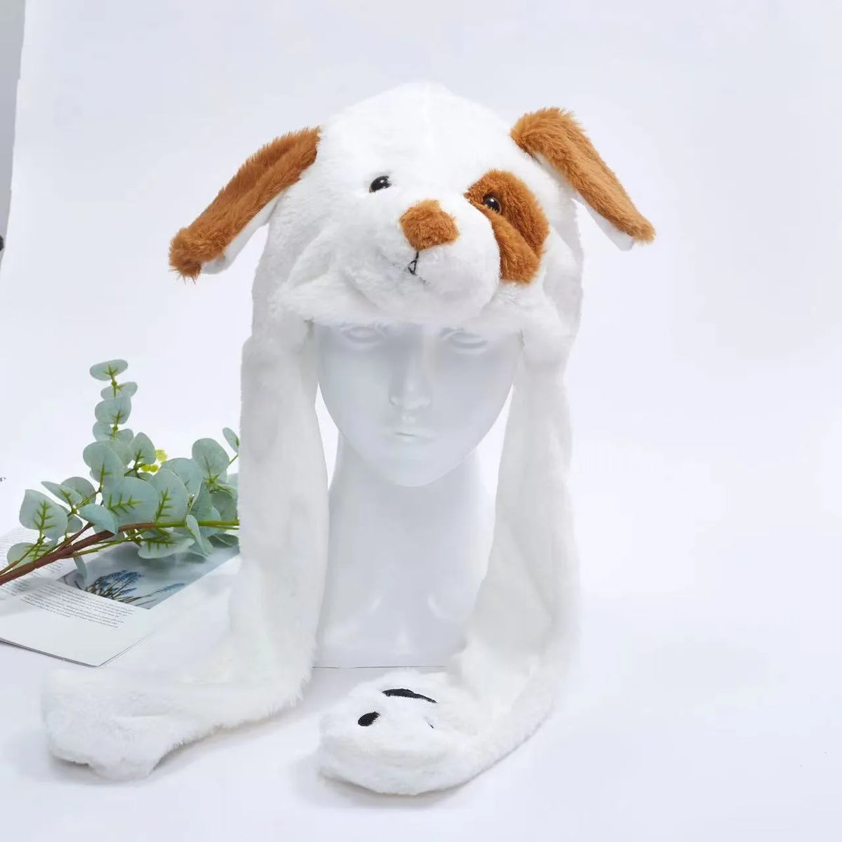 Pluche Muts met Bewegende Oortjes voor Kinderen en Volwassenen - Zachte Knuffelmuts met Springmechanisme