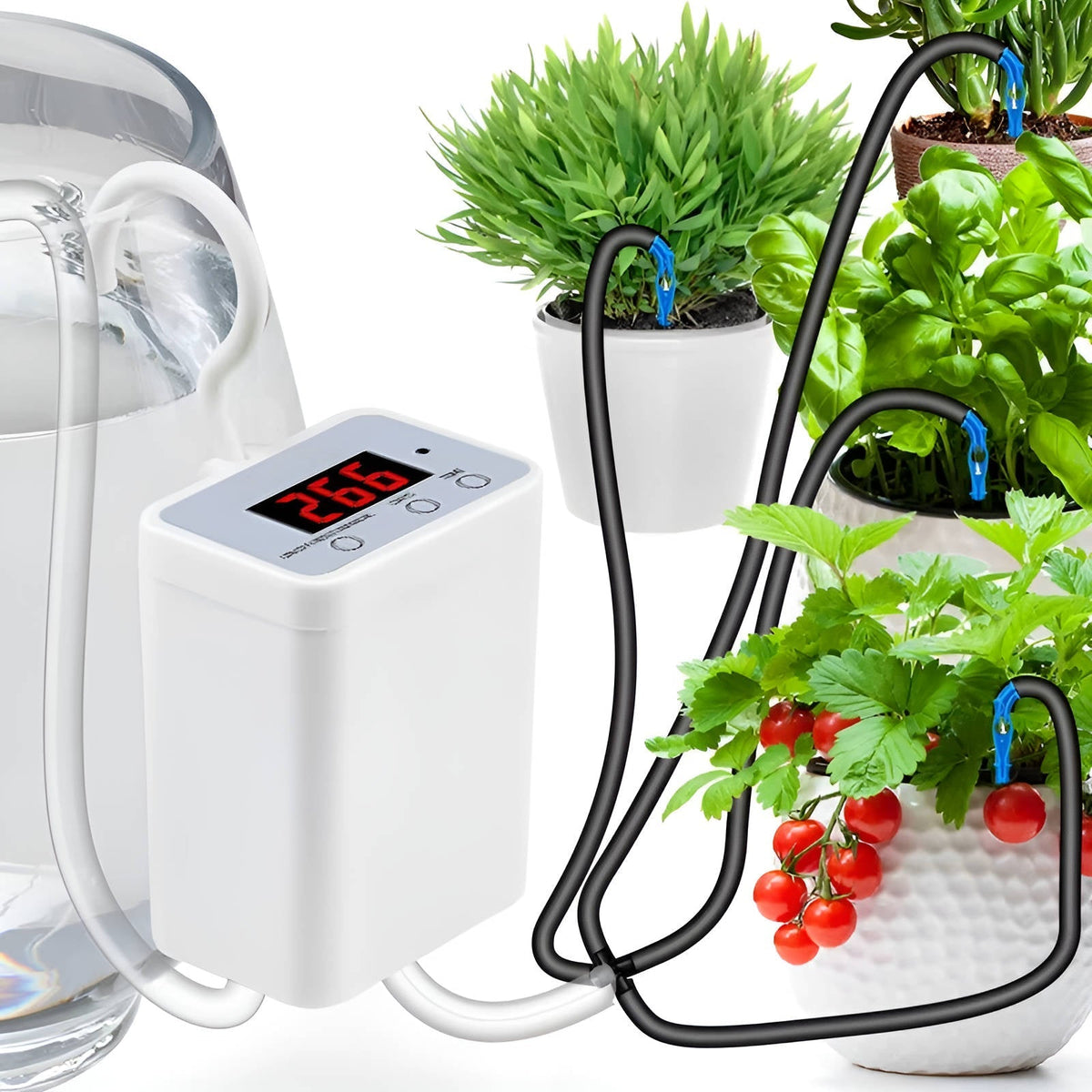 Automatische Waterpomp Timer Planten Irrigatie Systeem USB Oplaadbaar LCD Display 2-8 Potten Tuinbewatering