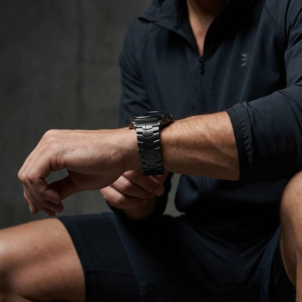Titanium Horlogeband voor Smartwatch 47mm Geventileerd Verstelbaar met Snelsluiting Premium Polsband Sportief
