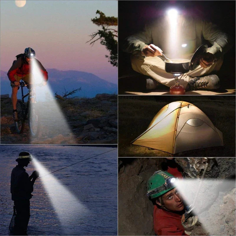 Oplaadbare Hoofdlamp LED 2000 Lumen Verstelbare Zoom Waterdicht Hoofdverlichting voor Outdoor Wandelen Kamperen