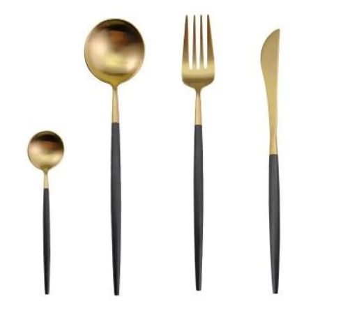 Bestekset 24-delig RVS Gekleurde Handvatten 6 Personen Modern Tafelgerei Duurzaam Eetbestek Dinerset