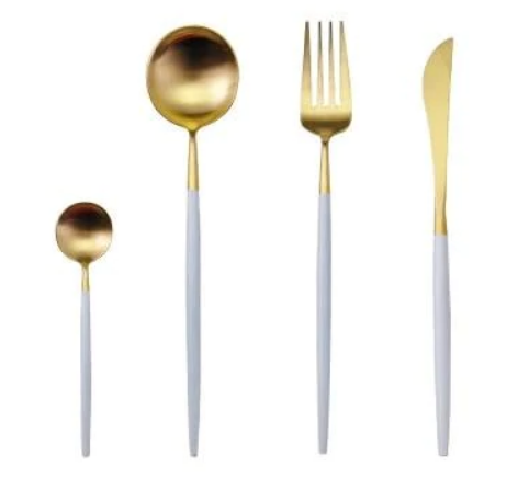 Bestekset 24-delig RVS Gekleurde Handvatten 6 Personen Modern Tafelgerei Duurzaam Eetbestek Dinerset