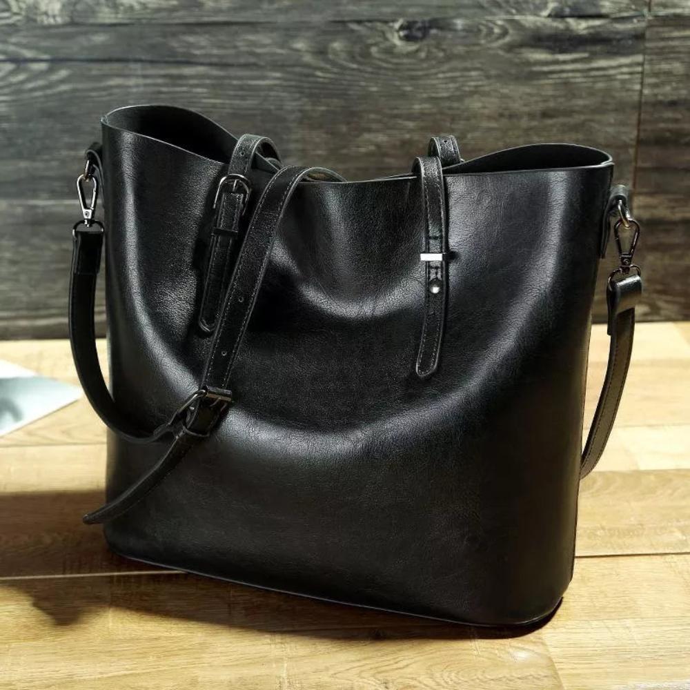 Vintage Leren Schoudertas Dames met Verstelbare Riem Echt Leder Handtas Klassiek Retro Design Elegante Dagtas