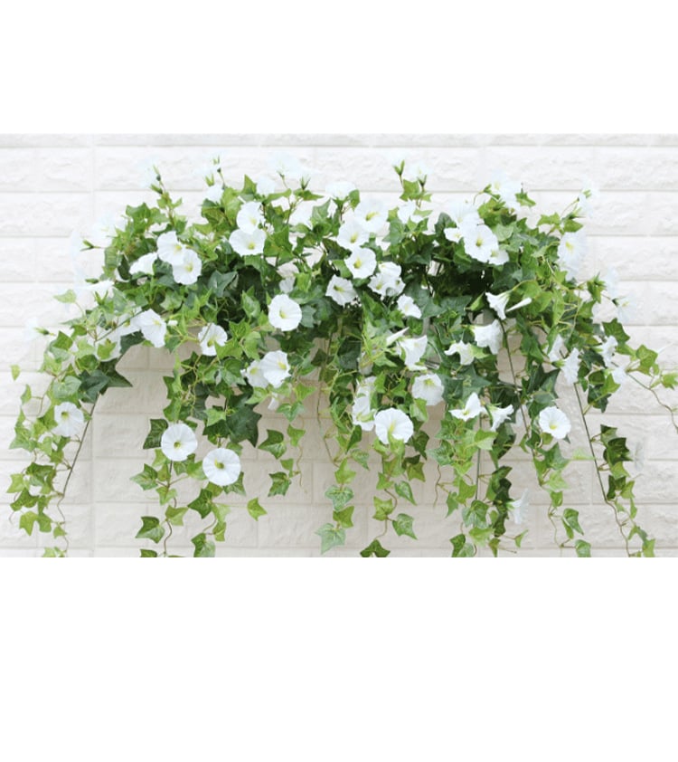 Kunstplant Klimplant 90cm met 44 Bloemen UV-bestendig voor Balkon Tuin Woonkamer Decoratie Kunstbloem Hangplant
