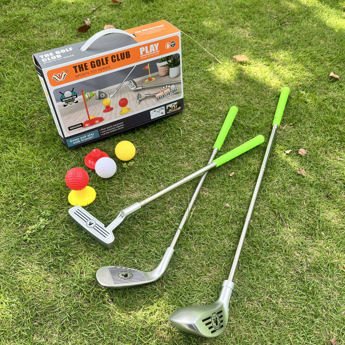 Kindergolfset Verstelbare Clubs Met Ballen en Doelen Binnen Buiten Speelgoed Motorische Ontwikkeling Actief Tuinspeelgoed