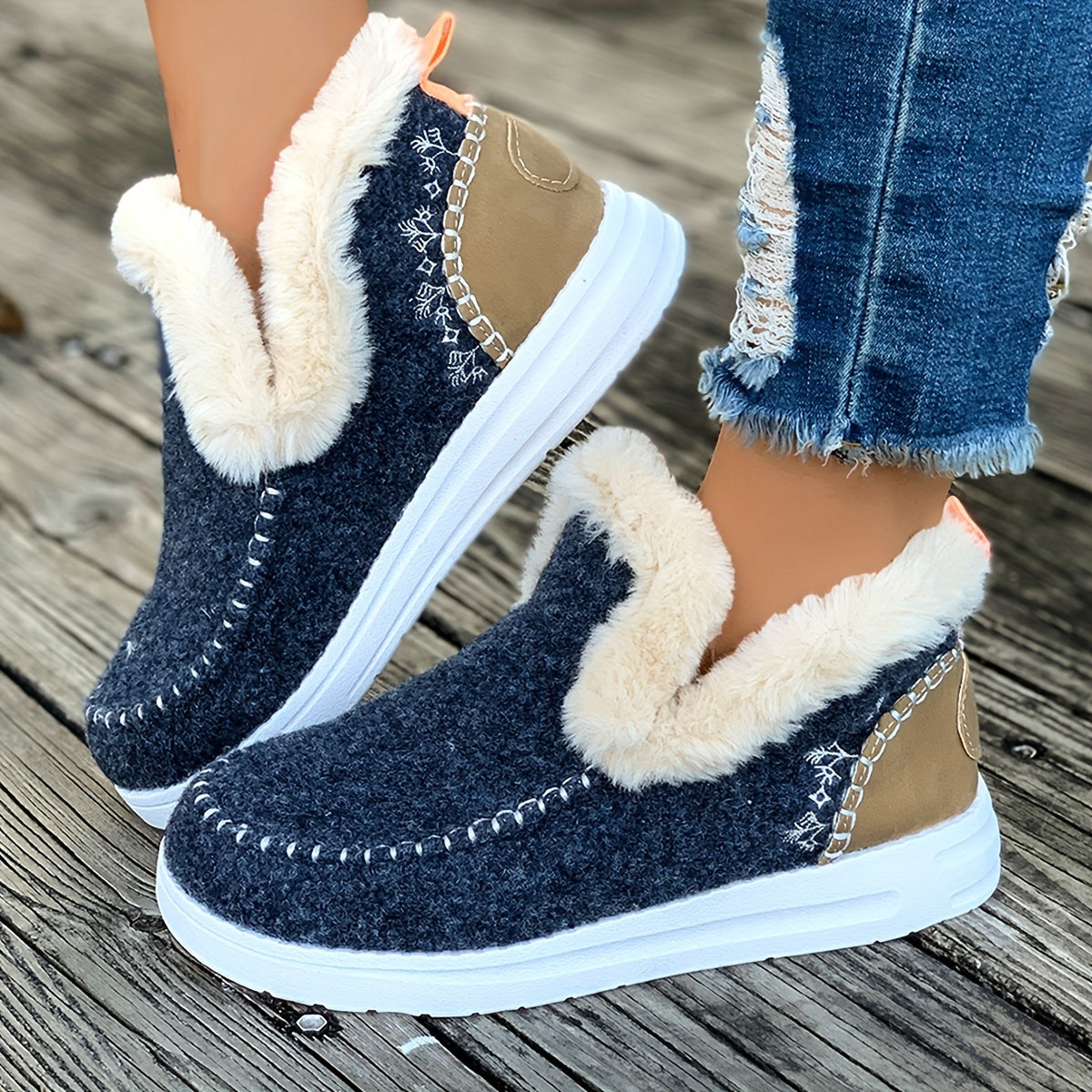 Damespantoffels met Pluche Voering Antislip Zool Warmte Comfort Winterschoenen Zachte Thuisslippers Indoor