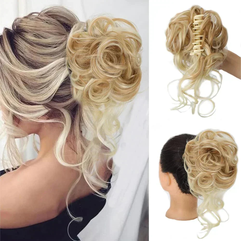 Clip-In Hair Bun met Krullen - Vollere Knot in Seconden zonder Styling