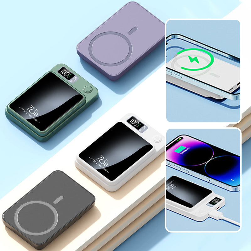 Draagbare Powerbank 20000mAh Ultradun Snellader met Draadloos Opladen en LED Display voor Onderweg
