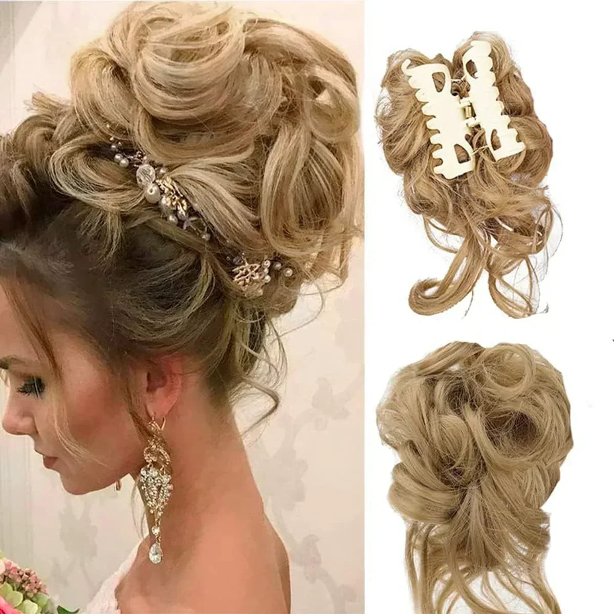 Clip-In Hair Bun met Krullen - Vollere Knot in Seconden zonder Styling