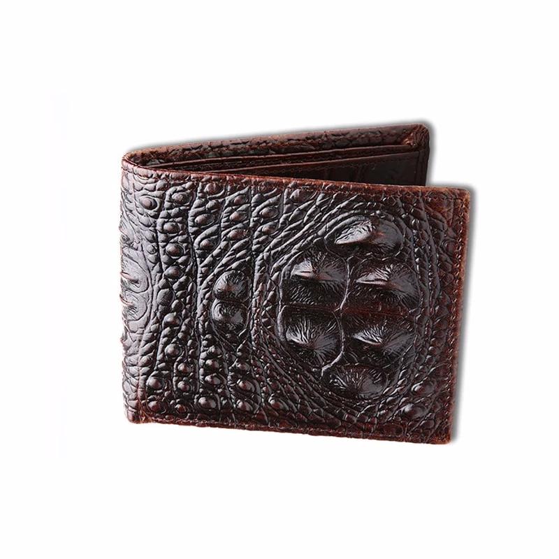 Leren Portemonnee met Krokodillenstructuur Heren Dames Zwart Compact Luxe Design RFID Bescherming Pasjeshouder