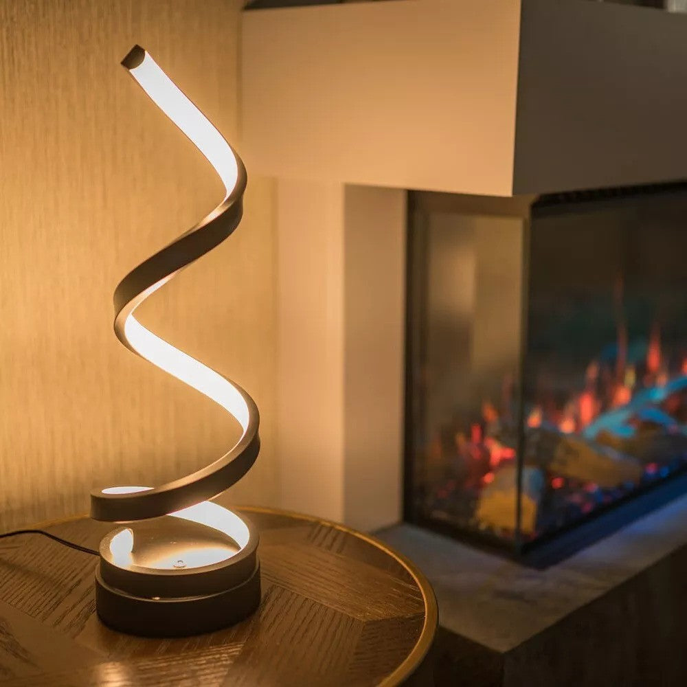 Tafellamp Spiraalvorm Metaal Dimbaar 3 Lichtkleuren Warm Neutraal Koud Wit Moderne Sfeerlamp Bureaulamp