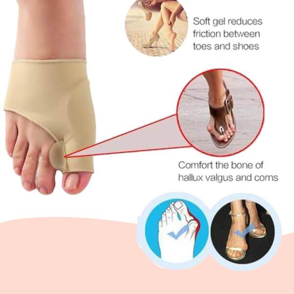 Teenspreidersleeve voor Hallux Valgus - Siliconen Teencorrector - Zachte Gelvoering - Eelt & Druk Preventie