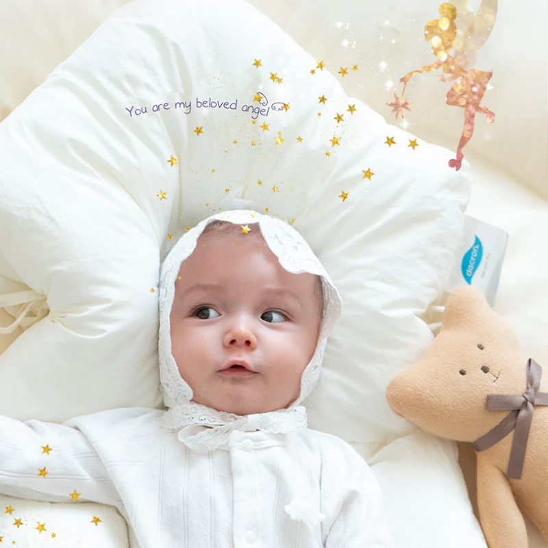 Ergonomisch Babykussen Katoen Memory Foam 72x42cm Hoofdsteun 0-2 Jaar Wiegkussen Hypoallergeen Pasgeboren