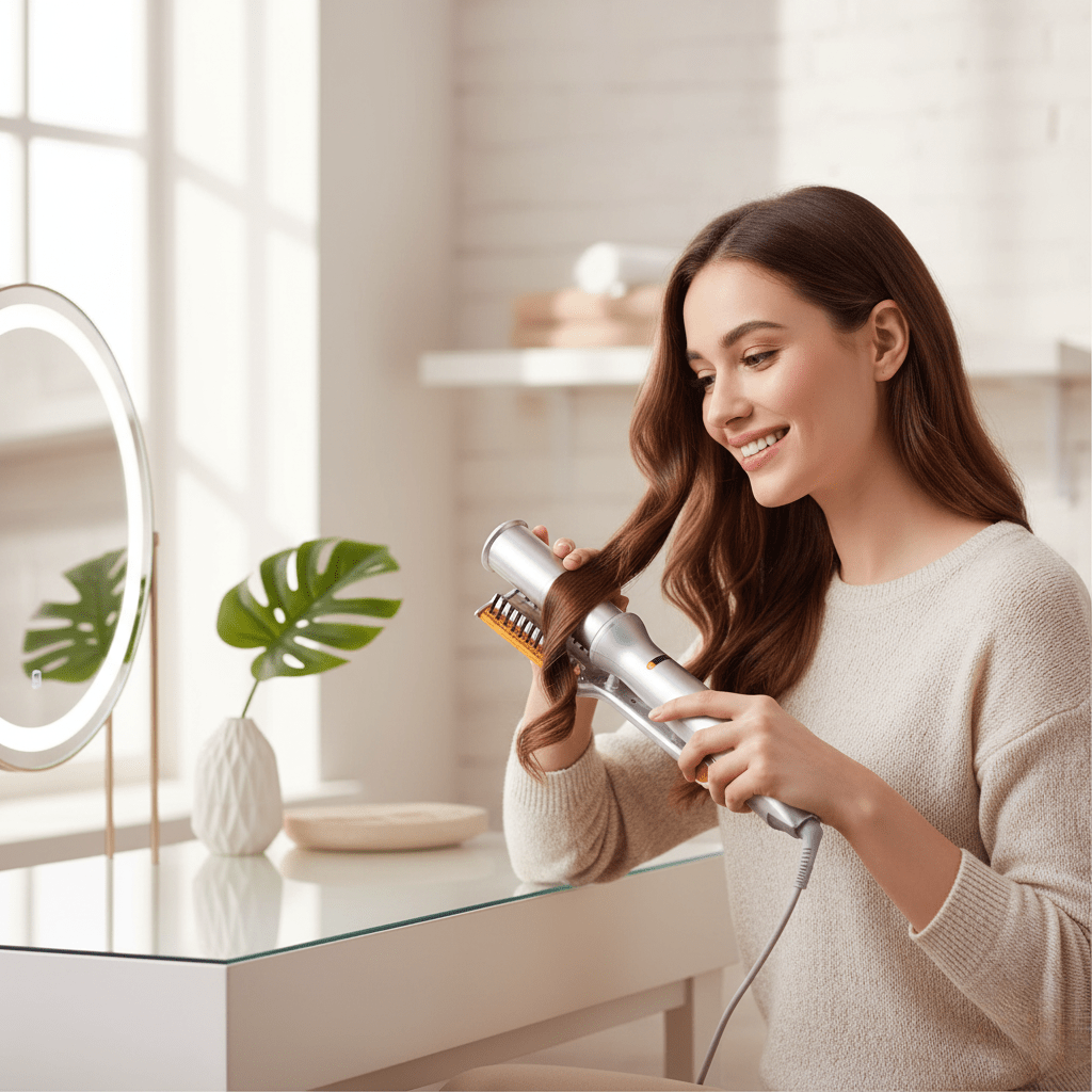 2-in-1 Roterende Haarstyler Borstel voor Volume en Glans - Professioneel Stylen Thuis