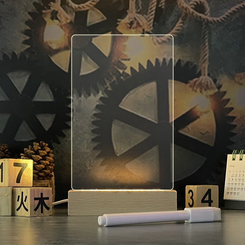 Schrijfbaar Nachtlampje met LED-Verlichting - Creatief Memobord voor Berichten en Notities