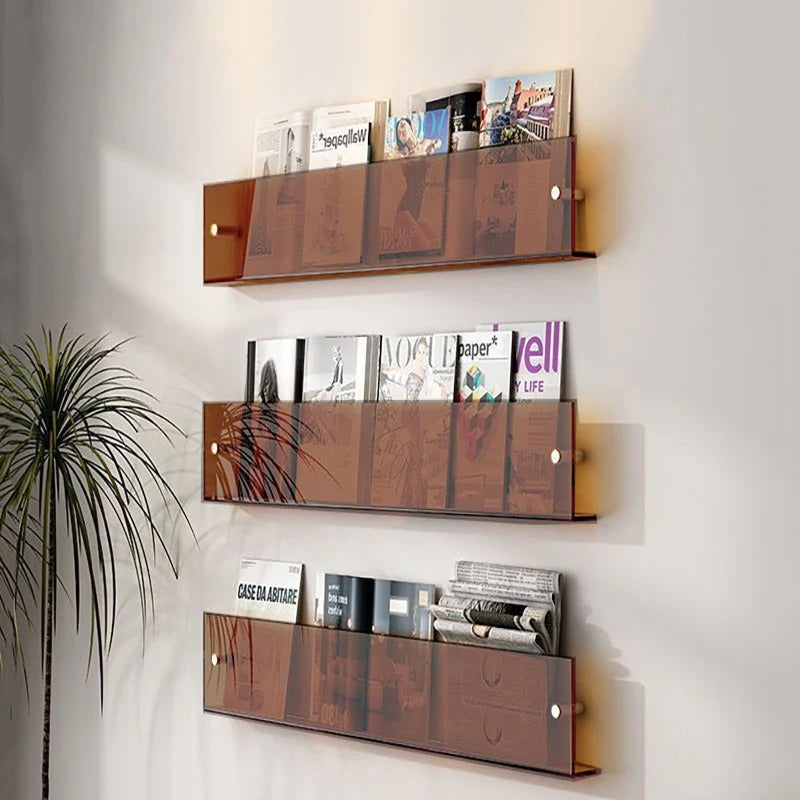 Platenrek Wand Zwevend PVC 40 50 80 cm Transparant LP Vinyl Display Muurmontage Modern