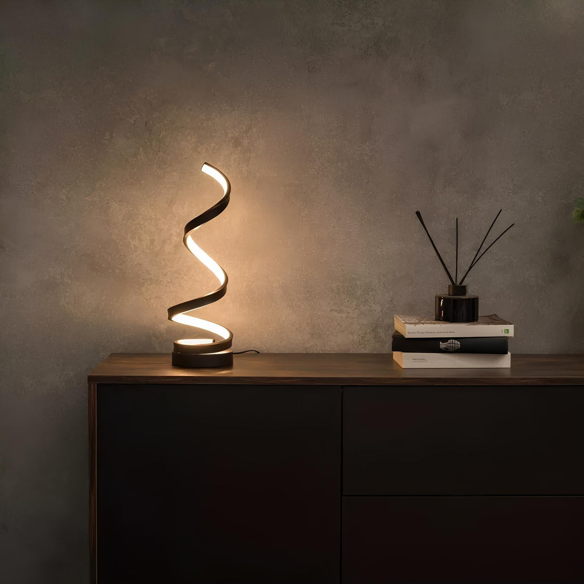 Tafellamp Spiraalvorm Metaal Dimbaar 3 Lichtkleuren Warm Neutraal Koud Wit Moderne Sfeerlamp Bureaulamp
