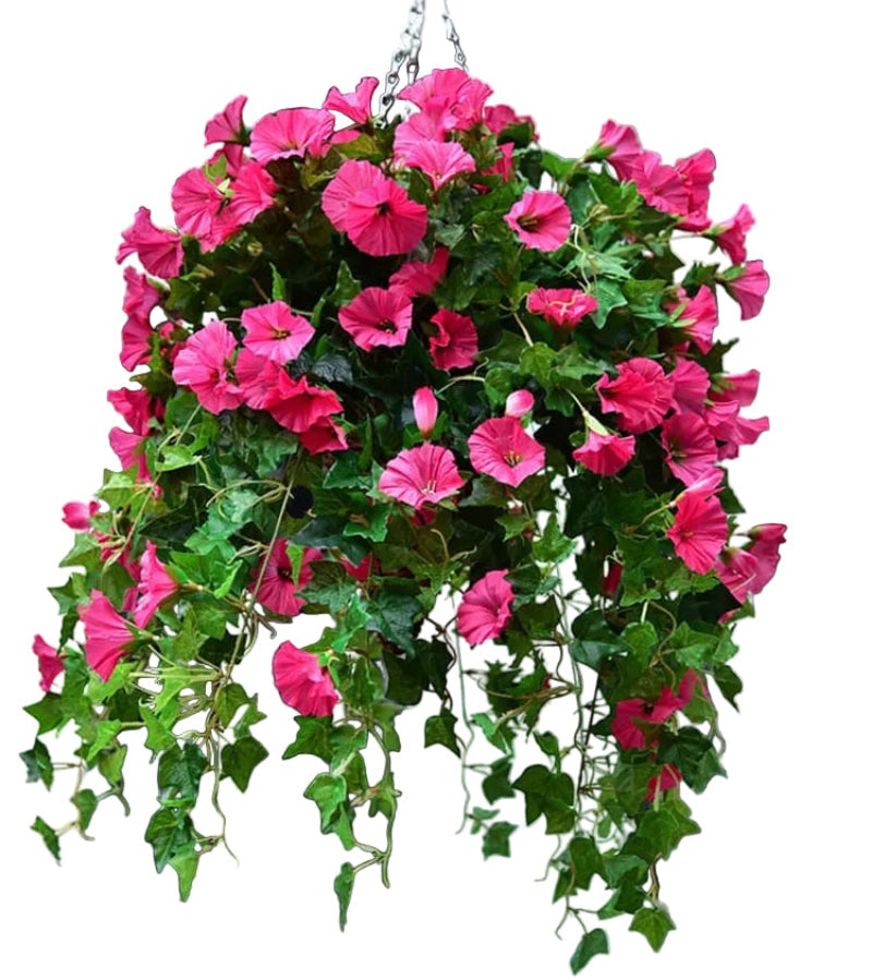 Kunstplant Klimplant 90cm met 44 Bloemen UV-bestendig voor Balkon Tuin Woonkamer Decoratie Kunstbloem Hangplant
