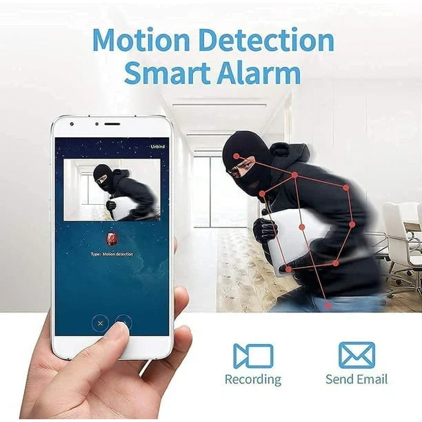 Draadloze Mini Beveiligingscamera met Magnetische Bevestiging en Live Audio-Video Feed voor Binnen en Buiten