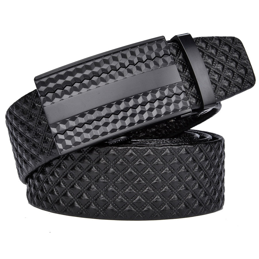 Lederen Riem Heren Zwart Krasbestendig Waterdicht - Echt Rundleer met Moderne Gesp 110-130cm Elegant Design
