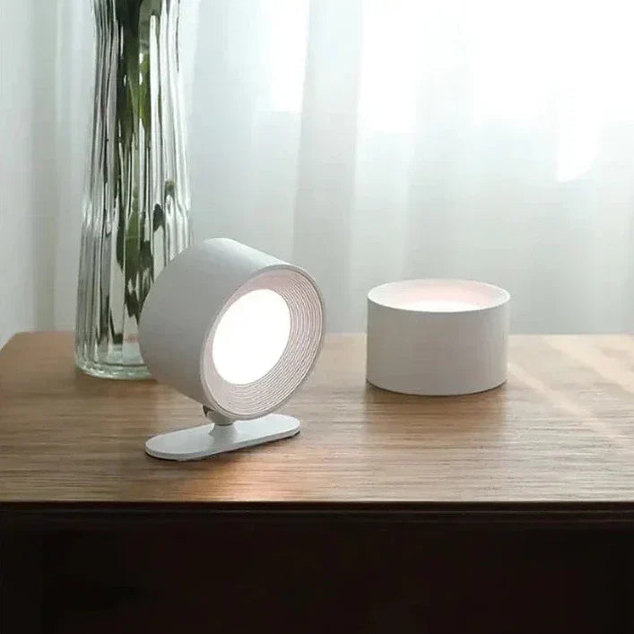 Wandlamp Draadloos Oplaadbaar Dimbaar 360° Roteerbaar Touch Afstandsbediening Wit Zwart Hout
