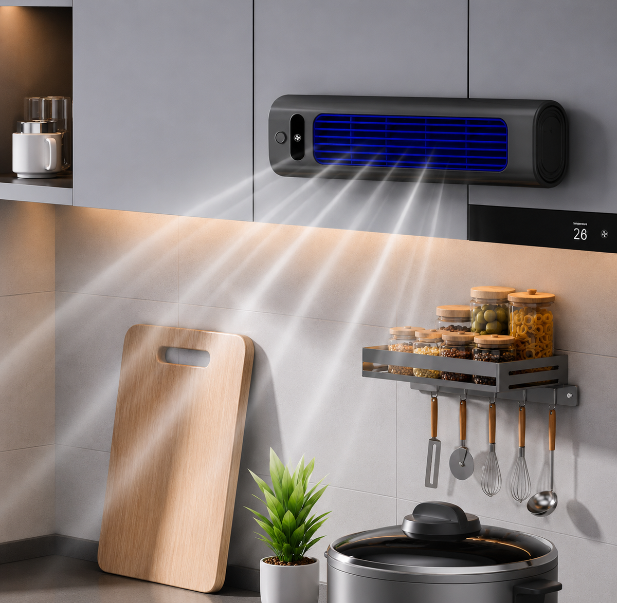 Draadloze Oplaadbare Ventilator 2000mAh Wandmontage Koeling Mobiele Aircooler 12 Uur Stille Werking Stil