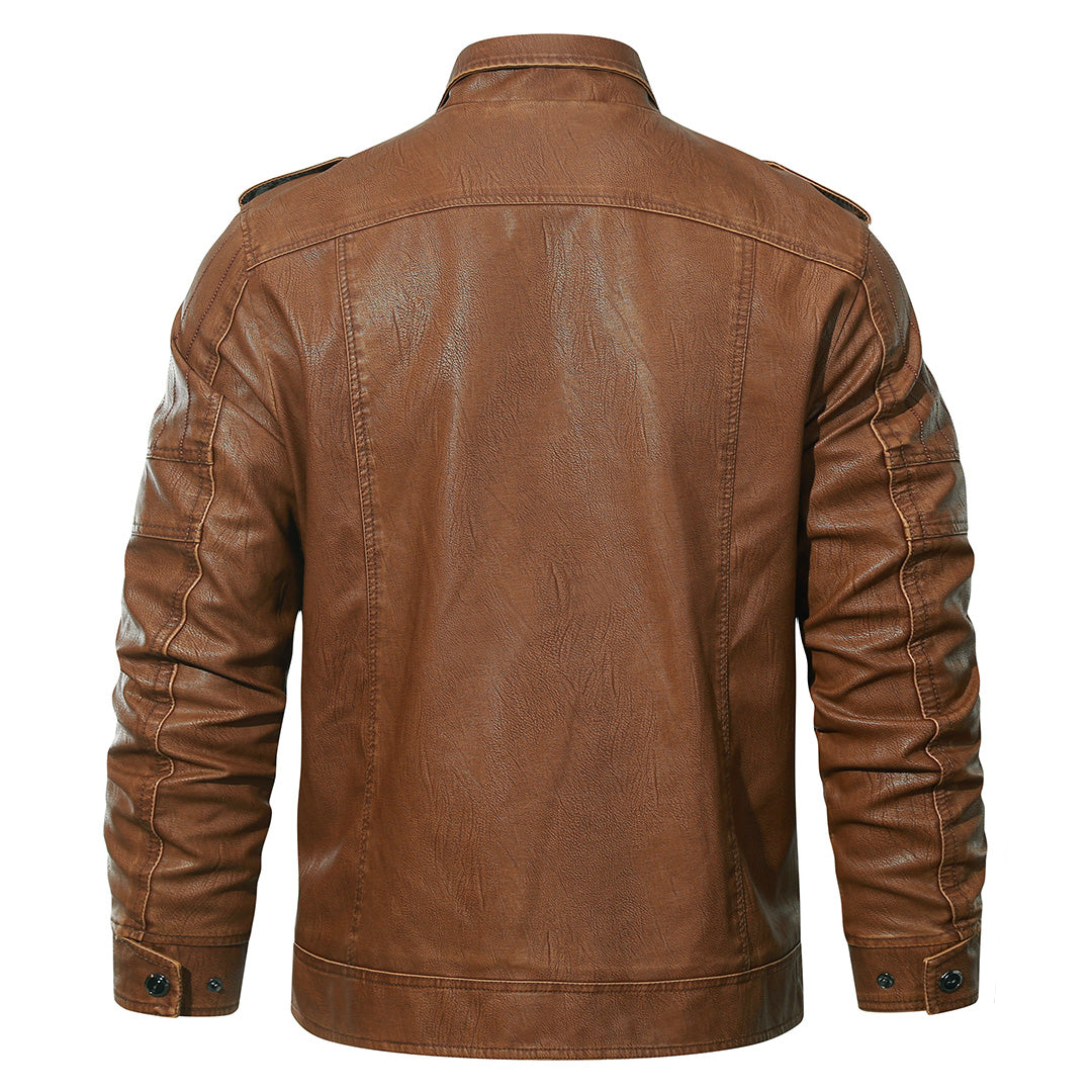 Fleece Motorjas Dames Heren Biker Jacket Kunstleer Waterbestendig Sienna Bruin Zwart Casual Streetwear