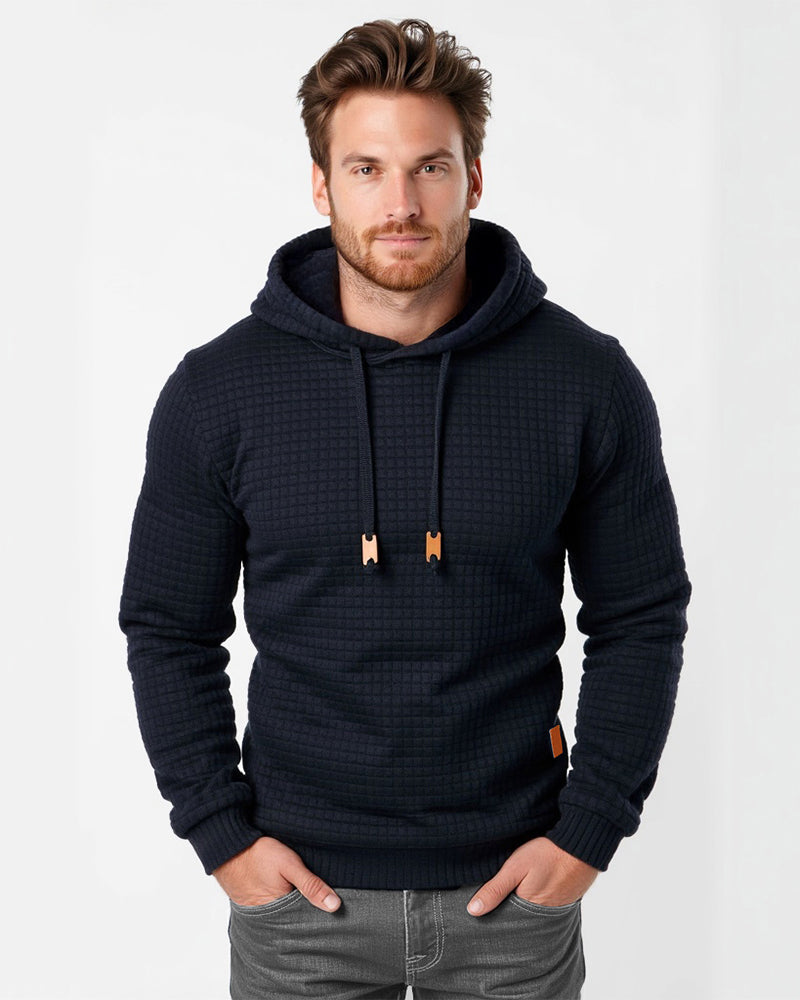 Gebreide Hoodie met Gestructureerd Patroon Slim Fit Capuchontrui voor Heren en Dames Comfortabel Sweatshirt