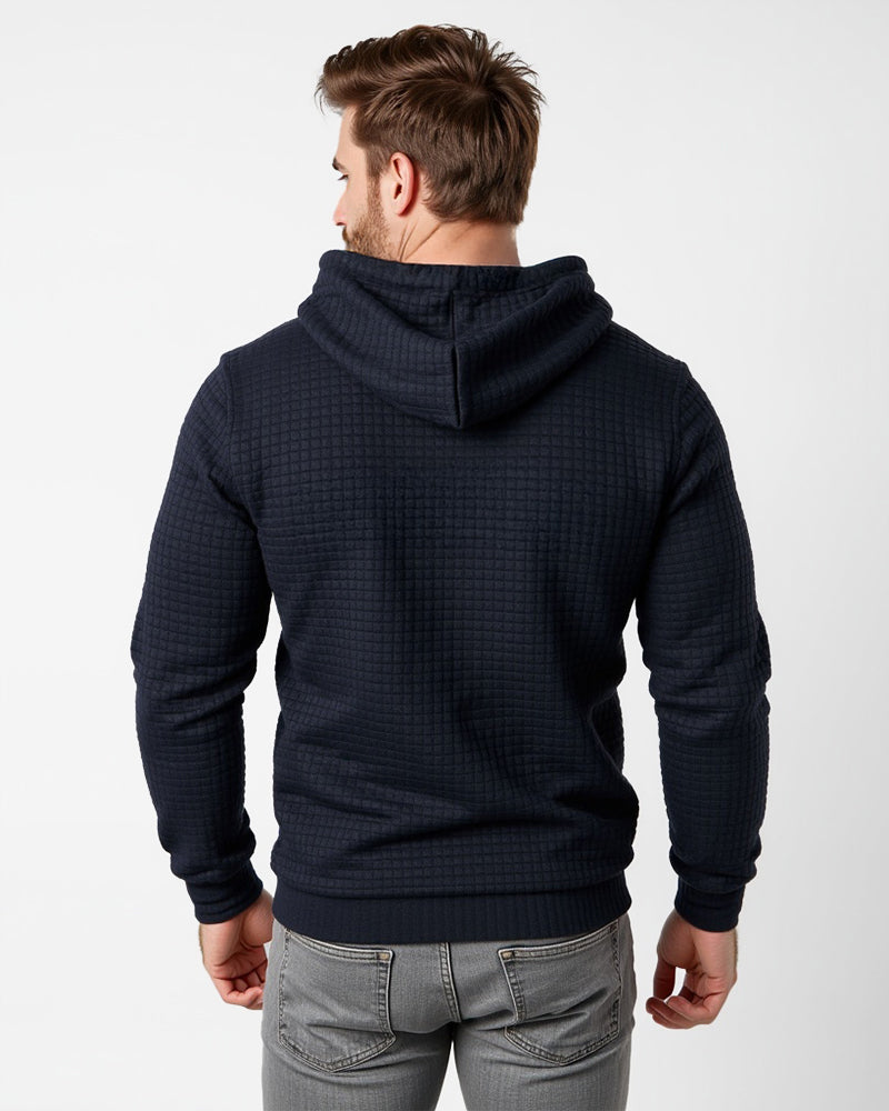 Gebreide Hoodie met Gestructureerd Patroon Slim Fit Capuchontrui voor Heren en Dames Comfortabel Sweatshirt