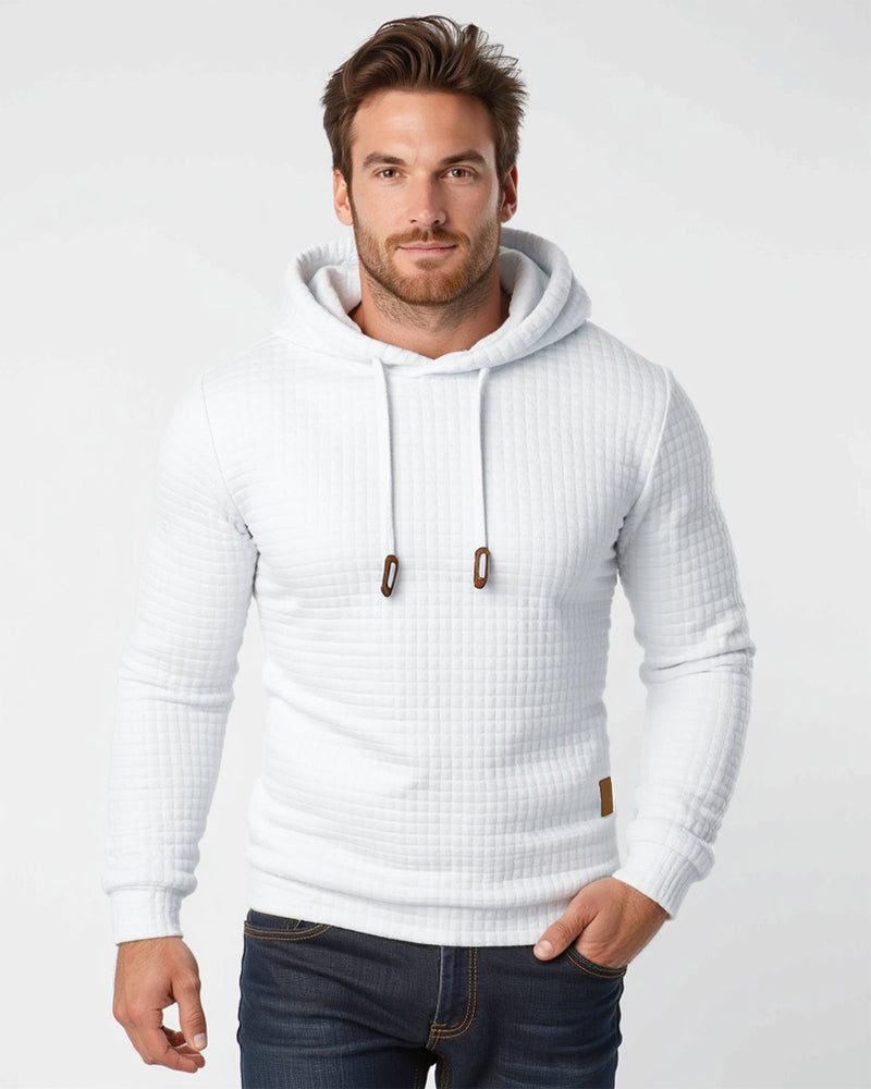 Gebreide Hoodie met Gestructureerd Patroon Slim Fit Capuchontrui voor Heren en Dames Comfortabel Sweatshirt