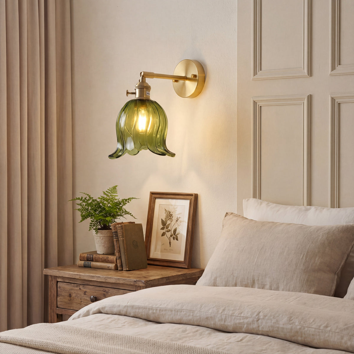 Glazen Wandlamp Bloembladontwerp Handgeblazen 3000K Warm Wit Licht Artistieke Muurverlichting Woonkamer