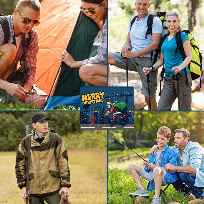 Outdoor Survival Adventskalender 24 Dagen - Compleet Overlevingsset met Gadgets en Gereedschap voor Avonturiers