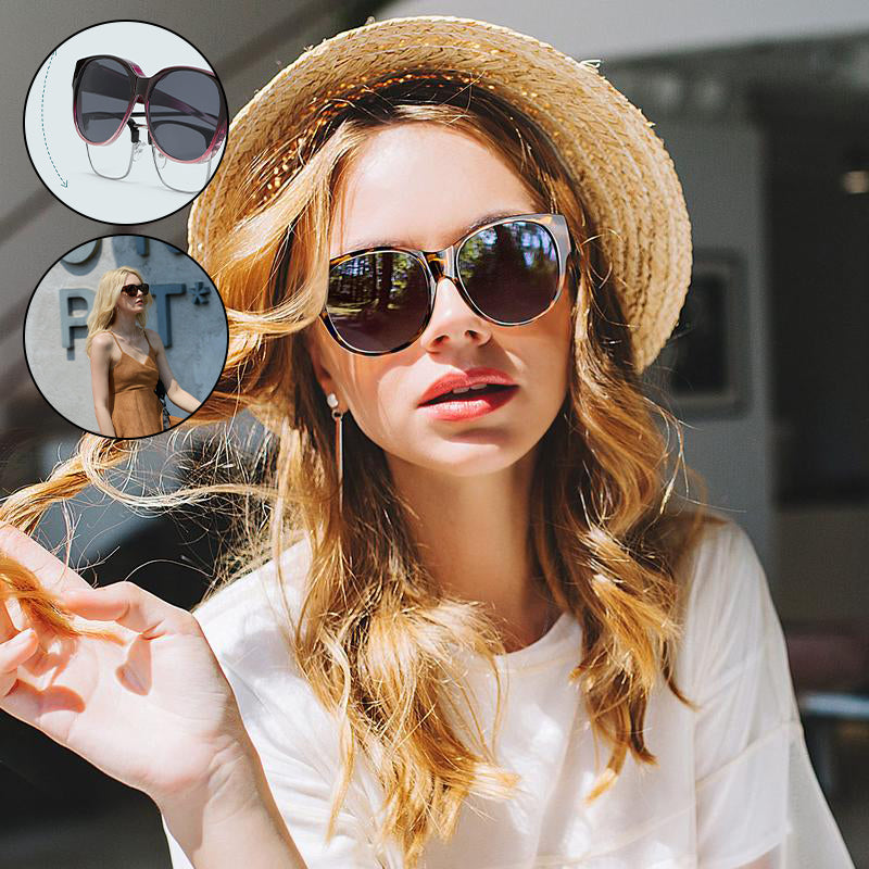 Overzet Zonnebril met Gepolariseerde UV400 Glazen - Past Over Normale Bril - Trendy Cat-Eye Montuur