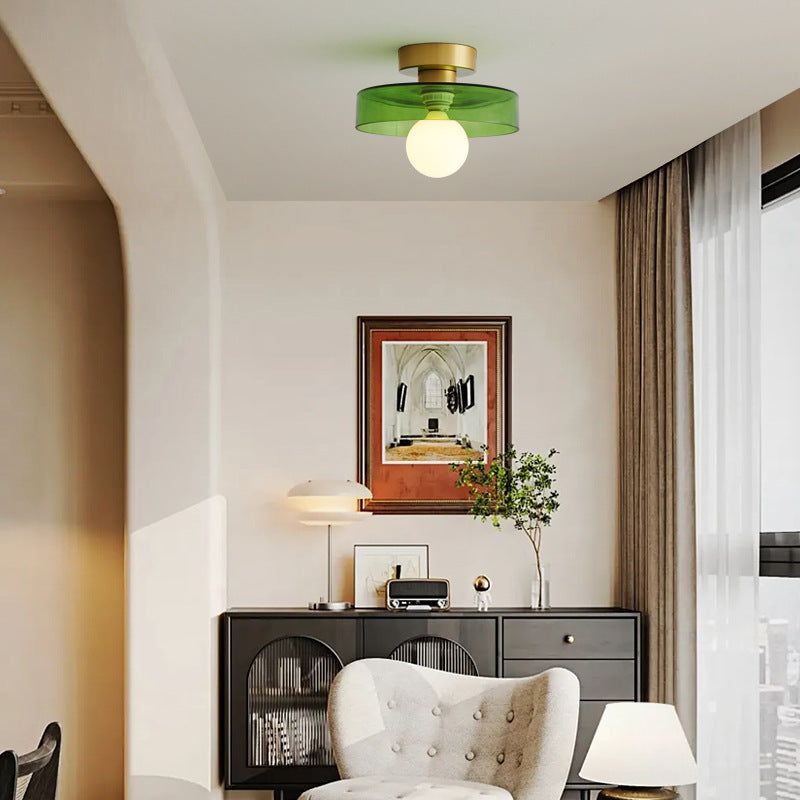 Plafondlamp Geometrisch Ø24cm Messing Glas Koper G9 Fitting Hal Slaapkamer Eetkamer Verlichting Interieur