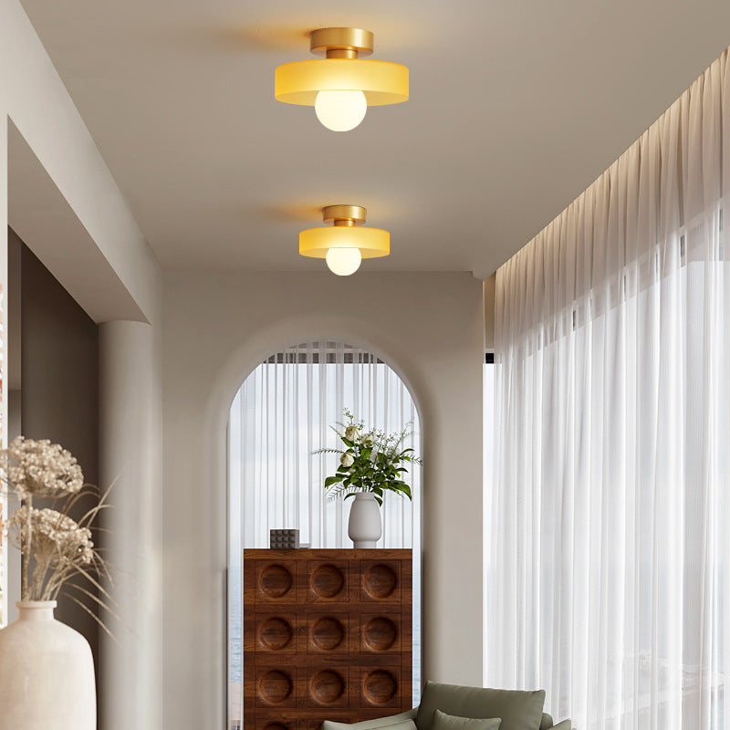 Plafondlamp Geometrisch Ø24cm Messing Glas Koper G9 Fitting Hal Slaapkamer Eetkamer Verlichting Interieur
