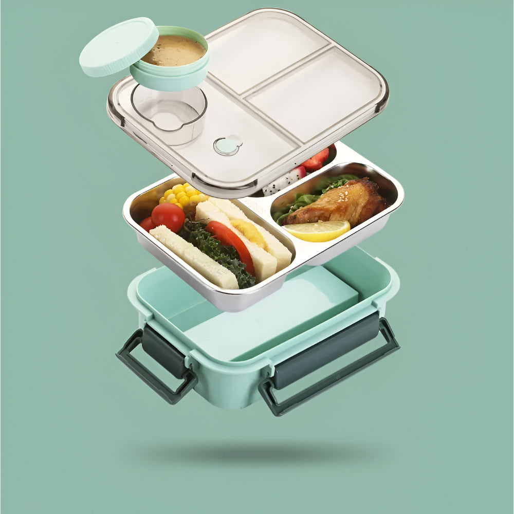 Isolerende Lunchbox Roestvrijstaal 850ml Lekvrij Warmhoudbox Thermo Voedseltrommel Werk School Reizen Meerdere Vakken