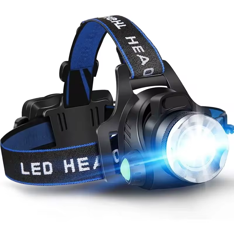 Oplaadbare Hoofdlamp LED 2000 Lumen Verstelbare Zoom Waterdicht Hoofdverlichting voor Outdoor Wandelen Kamperen