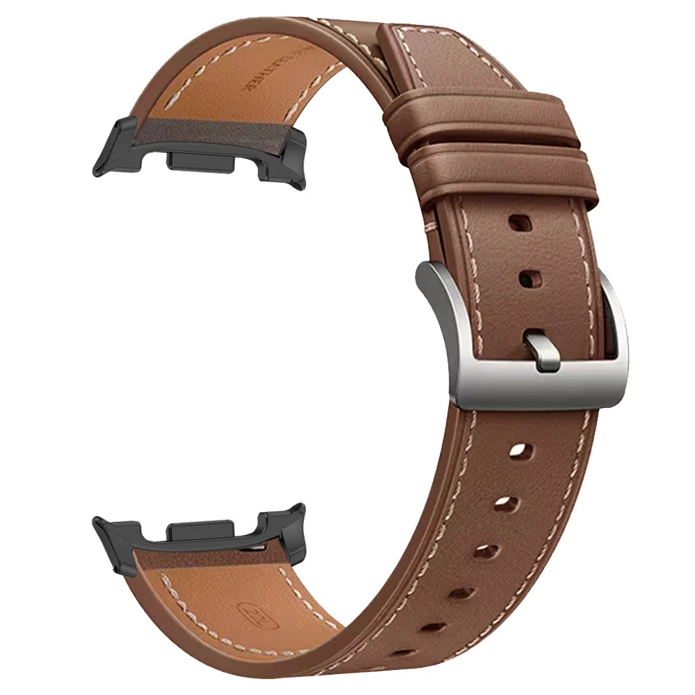 Lederen Smartwatch Bandje met Gepolijste Sluiting voor 40-46mm Horloges - Stijlvol Polsaccessoire Horloge