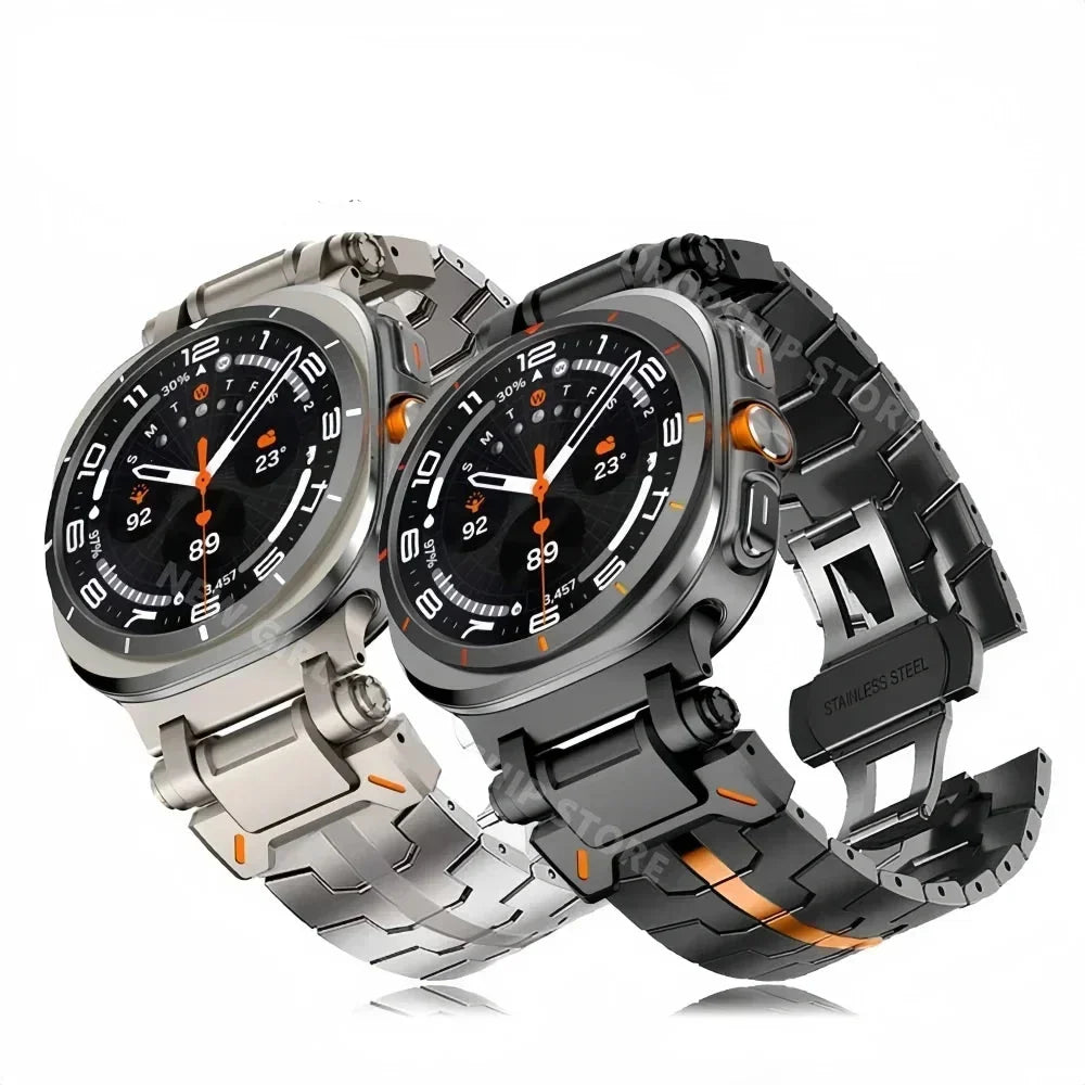 RVS Smartwatch Schakelband Gepolijst 40mm 44mm 46mm Verstelbaar Metalen Horlogebandje Premium Kwaliteit