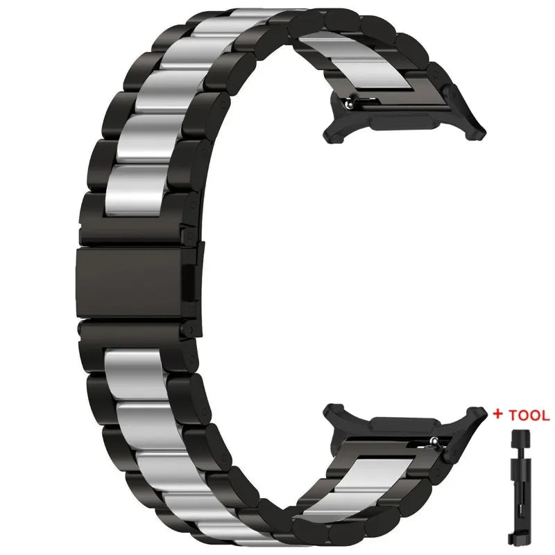Roestvrijstalen Horlogeband 22cm Verstelbaar Schakelband Metaal Smartwatch Polsband Universeel Compatibel