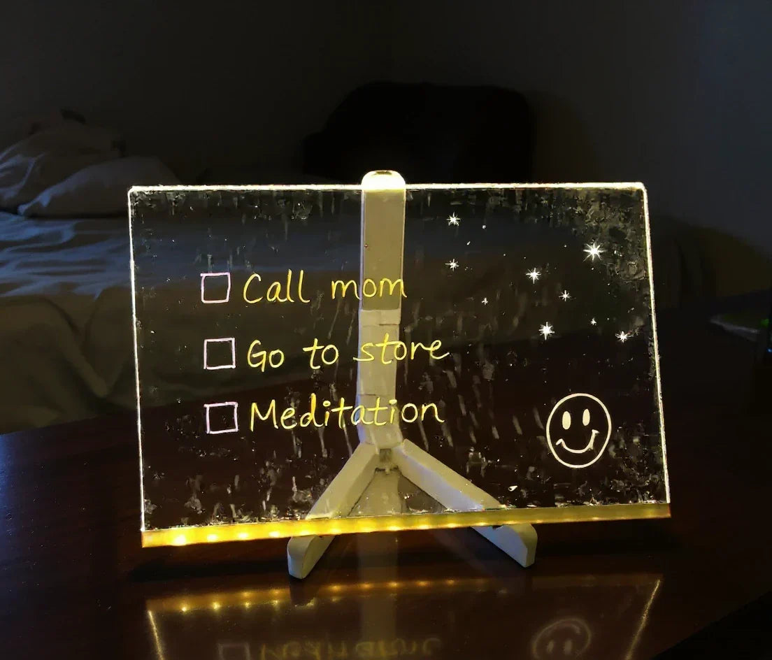 LED Lichtbord voor Tekenen en Notities - Herbruikbaar Schrijfbord met Neon Markeringen