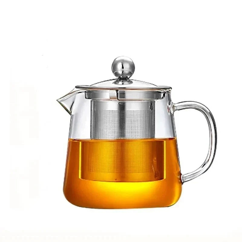 Glazen Theepot met RVS Theezeef 550ml 950ml 1300ml Hittebestendig Borosilicaatglas Transparant Thee Zetten