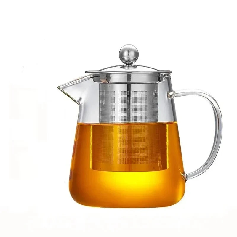 Glazen Theepot met RVS Theezeef 550ml 950ml 1300ml Hittebestendig Borosilicaatglas Transparant Thee Zetten