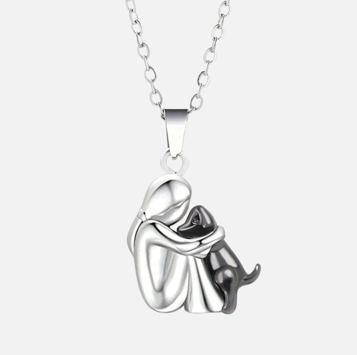 Knuffelige Omarming Ketting Symboliek Hond Kat Vrouw Man Goud Zwart Rosé