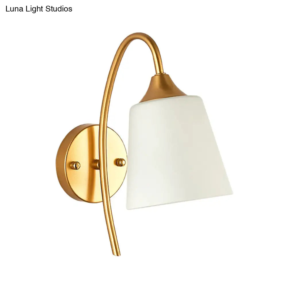 Wandlamp Melkglas Goud met Verstelbare Arm voor Woonkamer Hal Slaapkamer Scandinavisch Modern Design