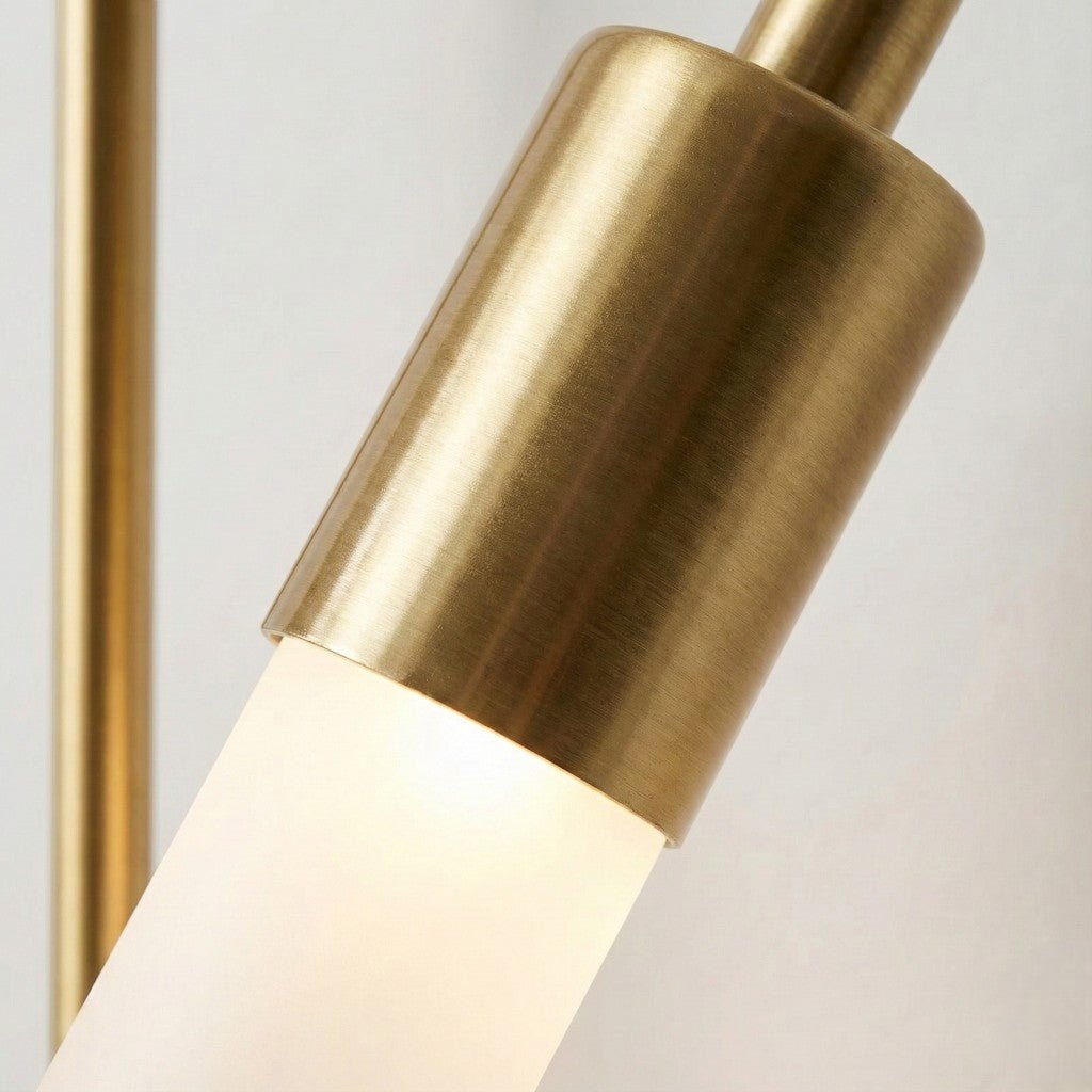 Wandlamp Goud met Dubbele Matte Glazen Cilinders 55cm Warm Wit Licht Verticaal Modern Design Woonkamer
