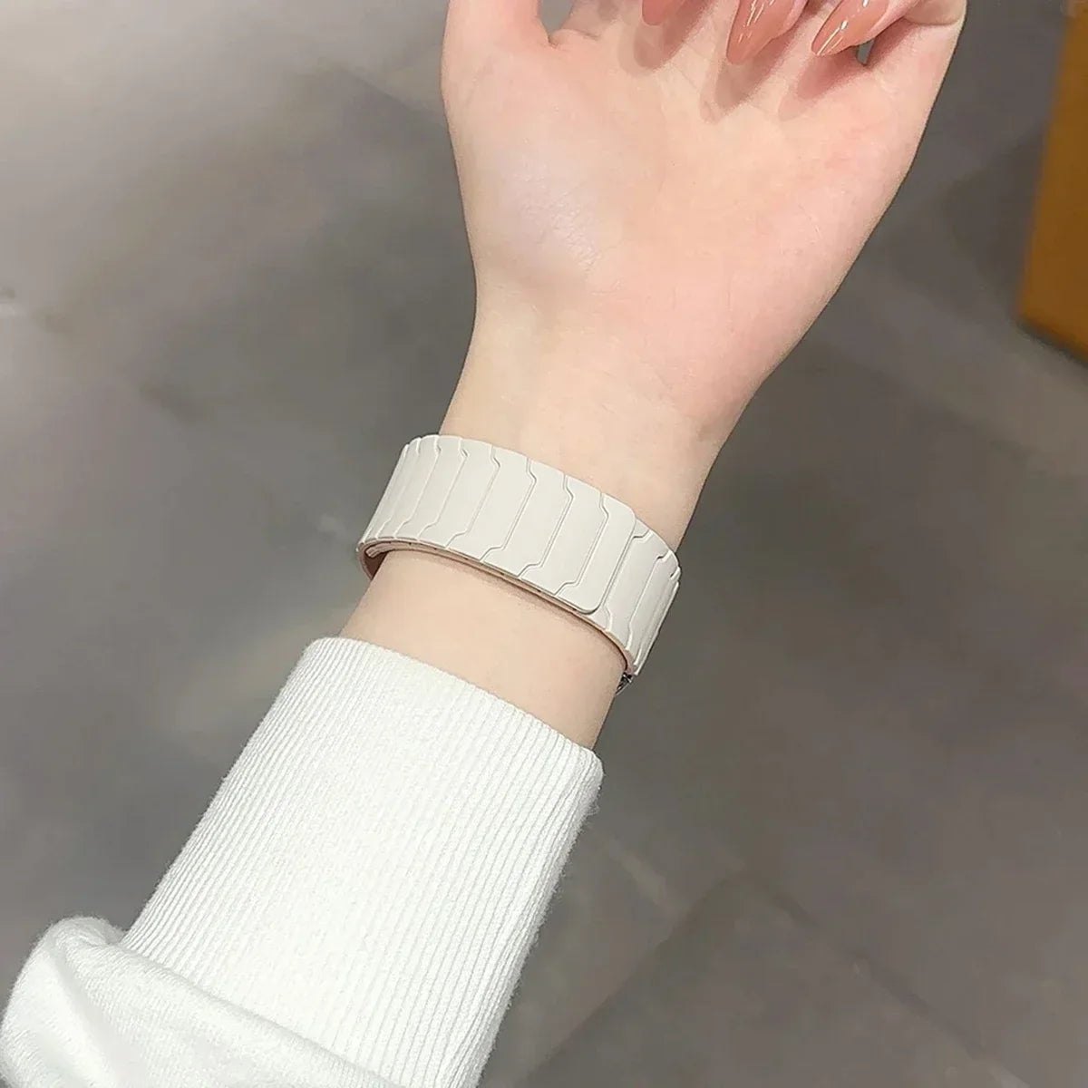 Siliconen Smartwatch Bandje Magnetische Sluiting 41mm 45mm Verstelbaar Sportarmband Polsband Horlogeband